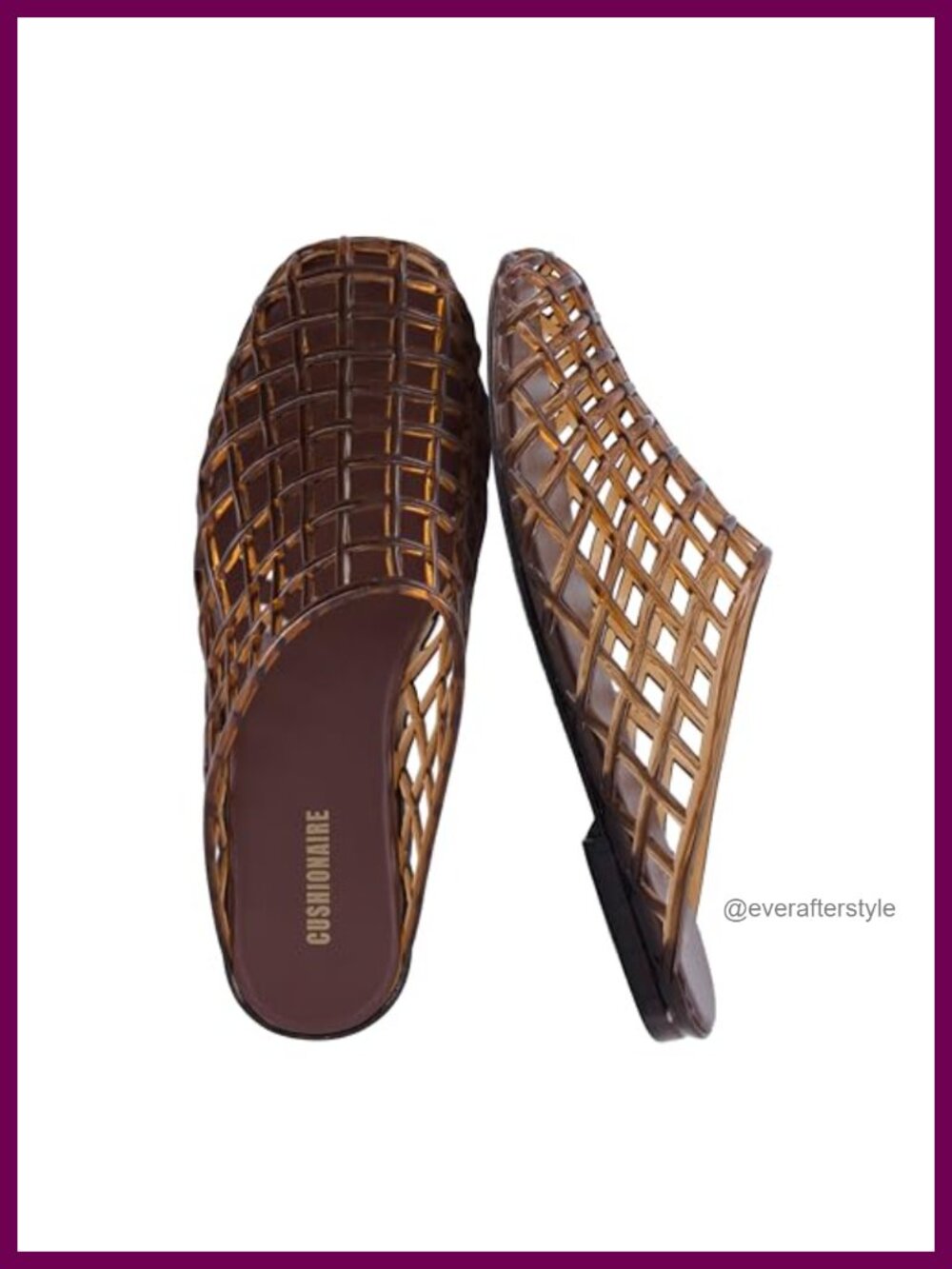 Cushionaire Lab Lattice Jelly Flats Womens Closed Toe Slip On Mules